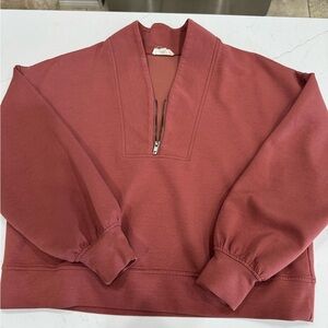 Entro Terracotta Half-Zip Top